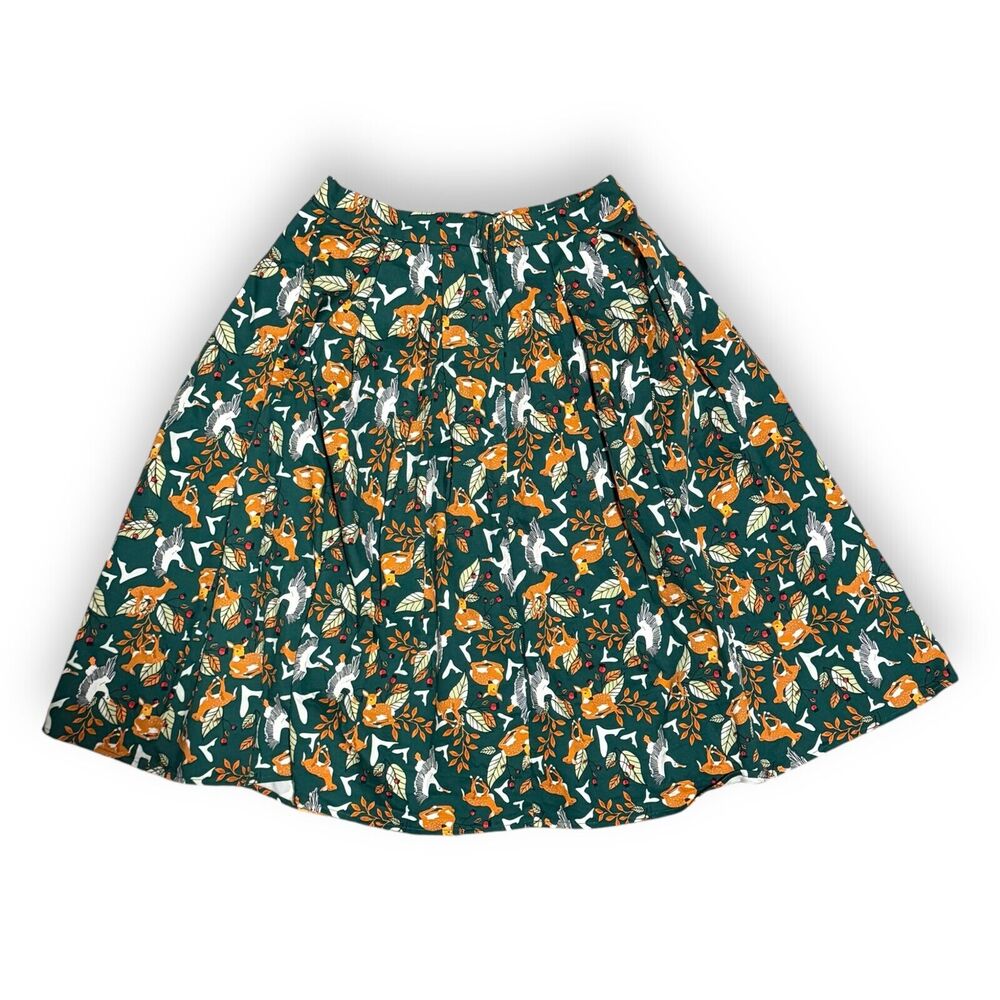 Floral Green and Orange Women's Skirt